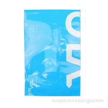 customized logo printing blue plastic self adhesive bags